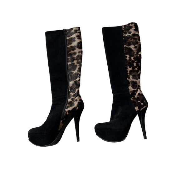COPY - Beautiful Stuart Weitzman Suede and Pony Hair Heeled Boots Sexy NYC - Picture 8 of 14